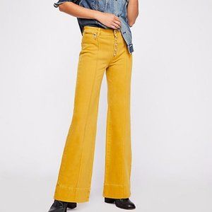 Free People Run With Me Pintuck Flare Jeans 25
